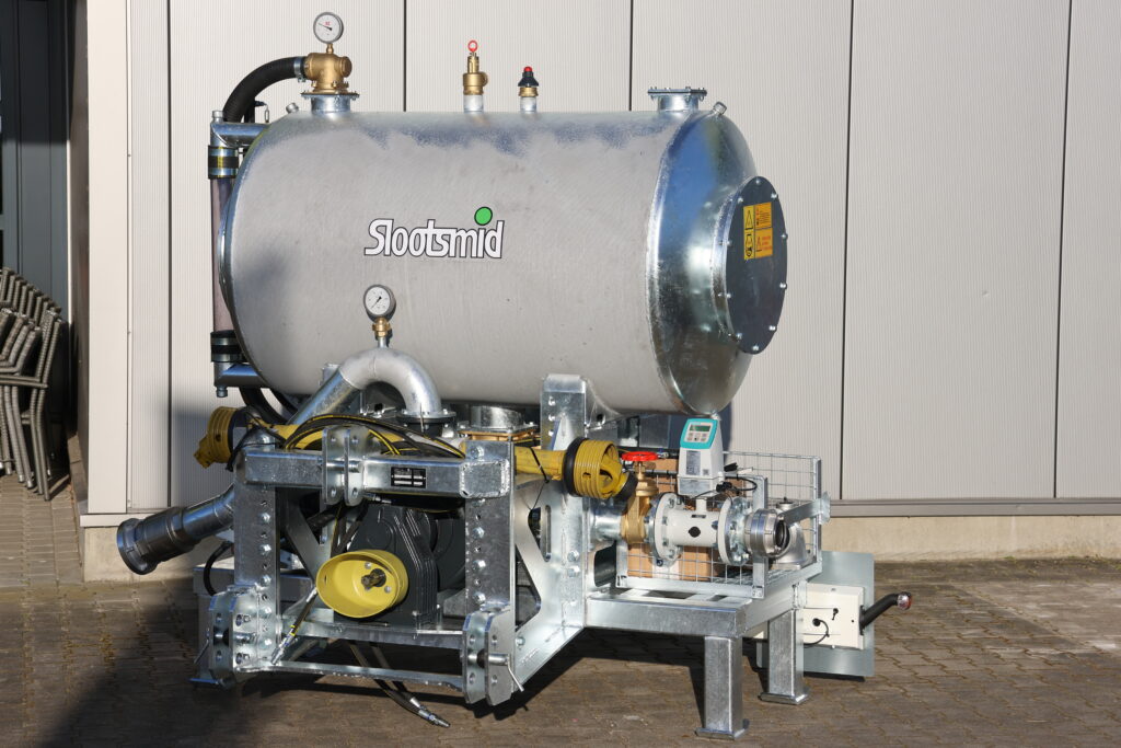 Slootsmid Verschlauchungstechnik Pumpeinheit Leistungsstarke Pumpeinheit mit hydraulischer Vakuumpumpe, Schneidfilter und Wasser-Durchflussmesser.